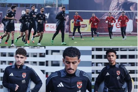 4 وجوه جديدة  في مران الأهلي قبل موقعة بيراميدز